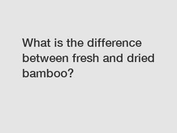 What is the difference between fresh and dried bamboo?