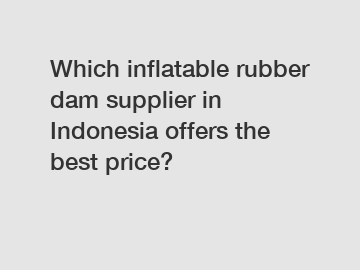 Which inflatable rubber dam supplier in Indonesia offers the best price?