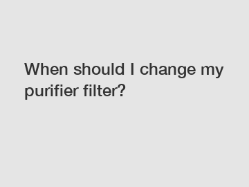 When should I change my purifier filter?