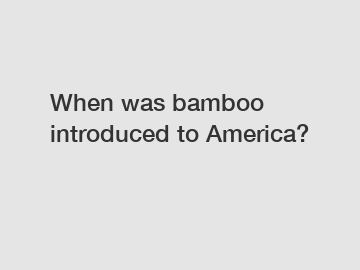 When was bamboo introduced to America?