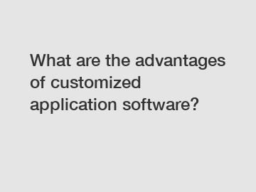 What are the advantages of customized application software?