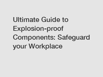Ultimate Guide to Explosion-proof Components: Safeguard your Workplace