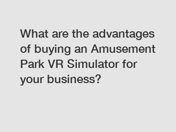 What are the advantages of buying an Amusement Park VR Simulator for your business?