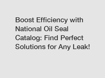 Boost Efficiency with National Oil Seal Catalog: Find Perfect Solutions for Any Leak!
